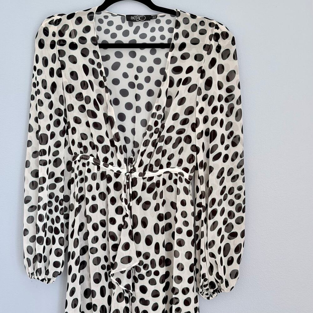 PatBO Polka Dot Cutout Ruffle Maxi Dress – Resort Wear Cover Up – Size XS - Picture 3 of 8